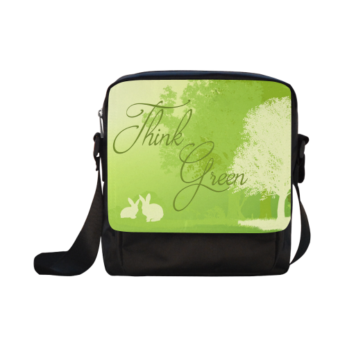 Think Green Rabbit Vegan Animal Liberation Crossbody Nylon Bags (Model 1633)