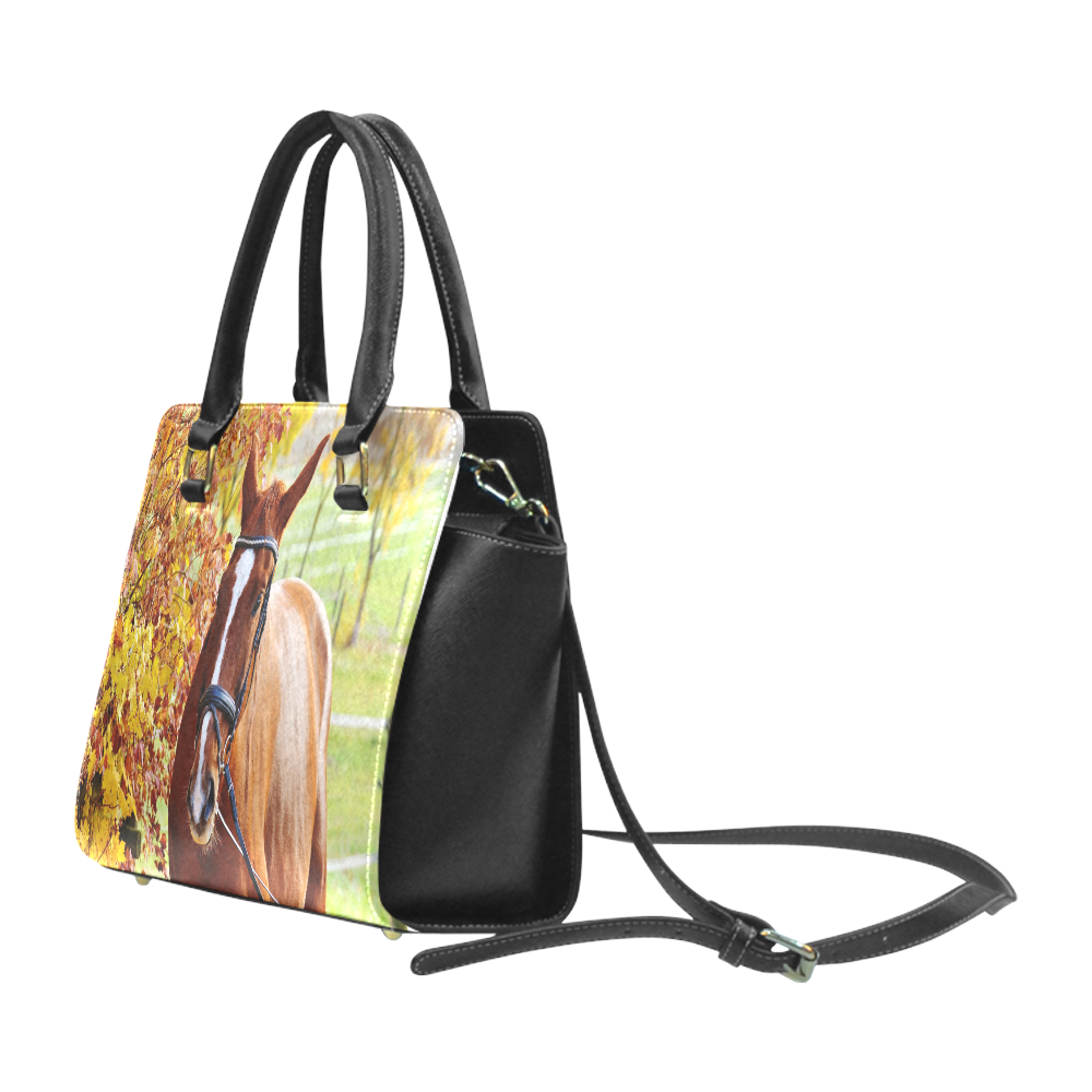 Autumn Horse Rivet Shoulder Handbag (Model 1645)