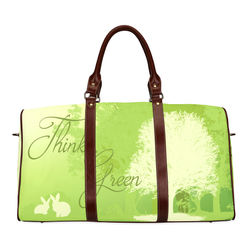 Think Green Rabbit Vegan Animal Liberation Waterproof Travel Bag/Small (Model 1639)