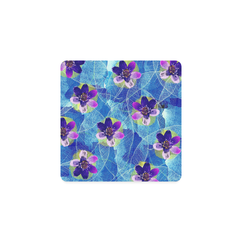 Purple Flowers Square Coaster