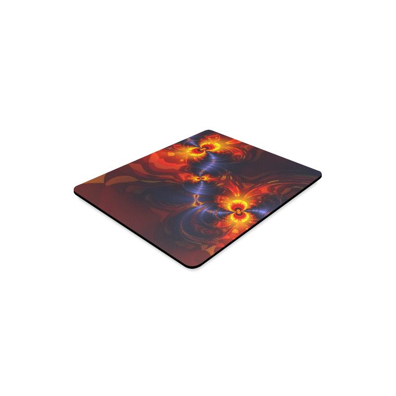 Butterfly Eyes, Abstract Violet Gold Wings Rectangle Mousepad