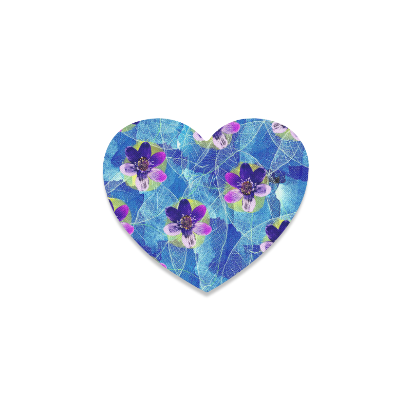 Purple Flowers Heart Coaster