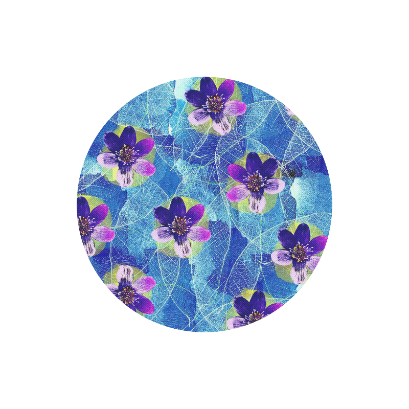 Purple Flowers Round Mousepad