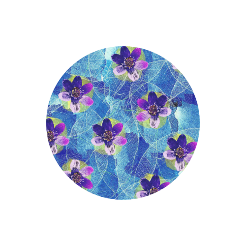 Purple Flowers Round Mousepad