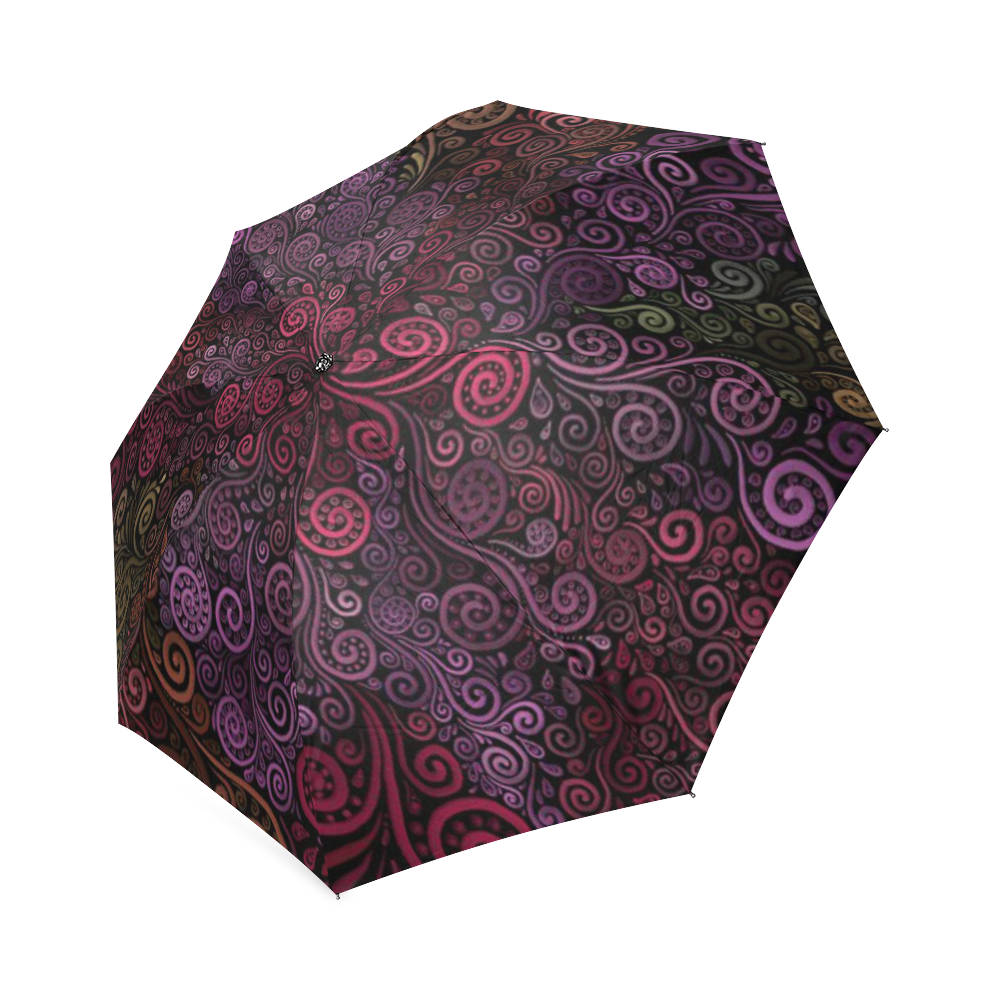Psychedelic 3D Rose zoom Foldable Umbrella (Model U01)