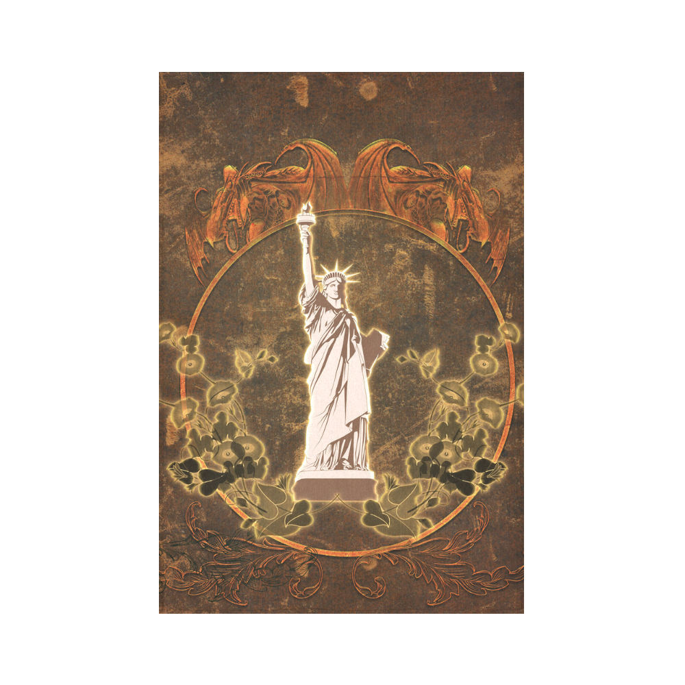 Statue of liberty with flowers Cotton Linen Wall Tapestry 60"x 90"