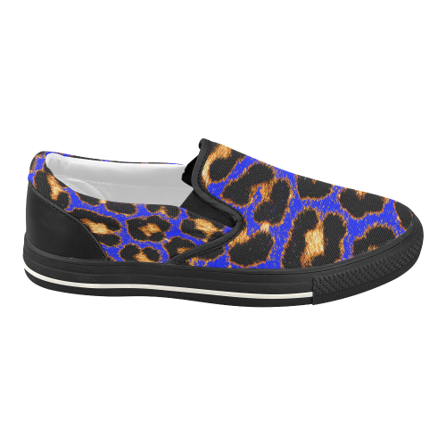 PURPLE LEOPARDSKIN Women's Slip-on Canvas Shoes (Model 019)