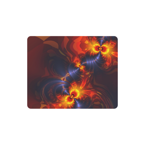 Butterfly Eyes, Abstract Violet Gold Wings Rectangle Mousepad