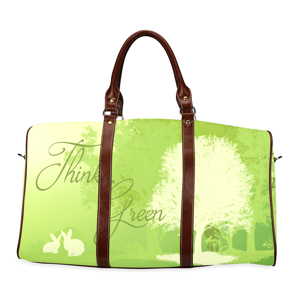 Think Green Rabbit Vegan Animal Liberation Waterproof Travel Bag/Small (Model 1639)