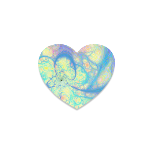 Blue Angel, Abstract Cosmic Azure Lemon Heart Coaster