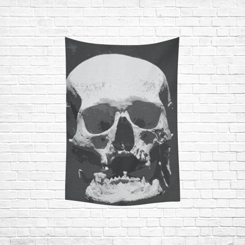 Skull 027 Q Cotton Linen Wall Tapestry 40"x 60"