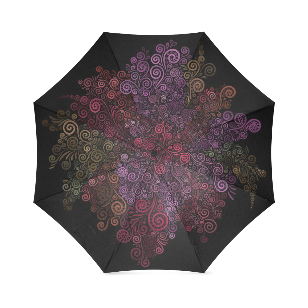 Psychedelic 3D Rose Foldable Umbrella (Model U01)