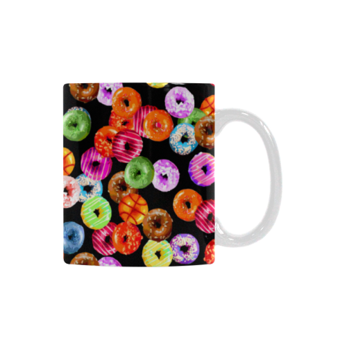Colorful Yummy DONUTS pattern White Mug(11OZ)