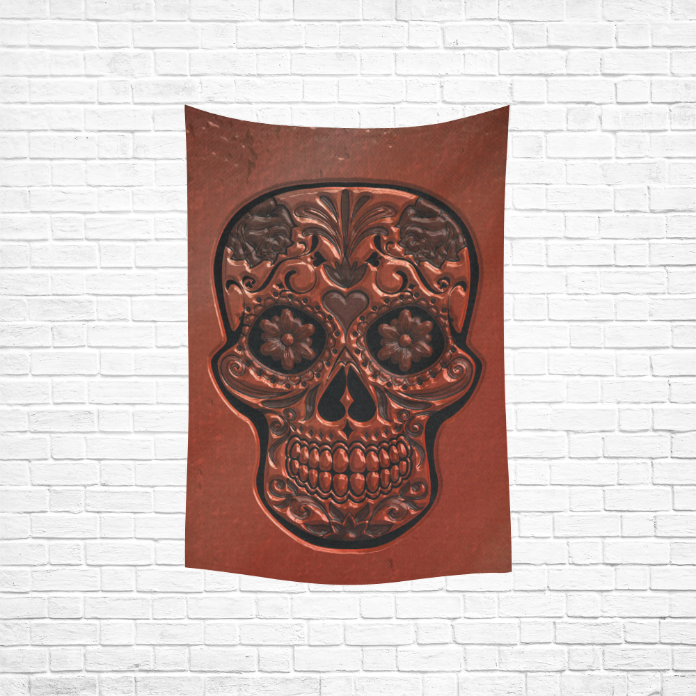 Skull20151211 Cotton Linen Wall Tapestry 40"x 60"