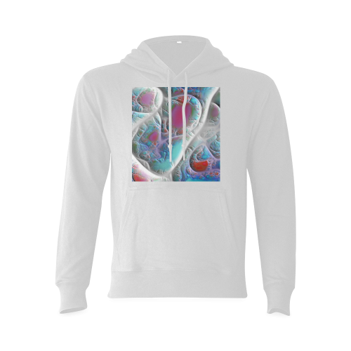 Blue & White Quilt, Abstract Delight Oceanus Hoodie Sweatshirt (Model H03)