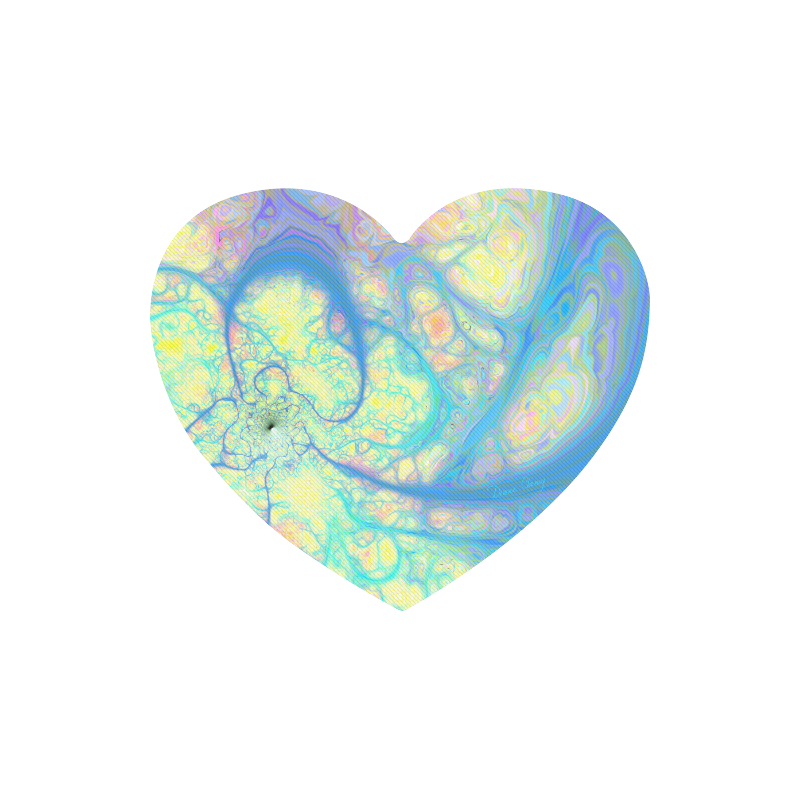 Blue Angel, Abstract Cosmic Azure Lemon Heart-shaped Mousepad