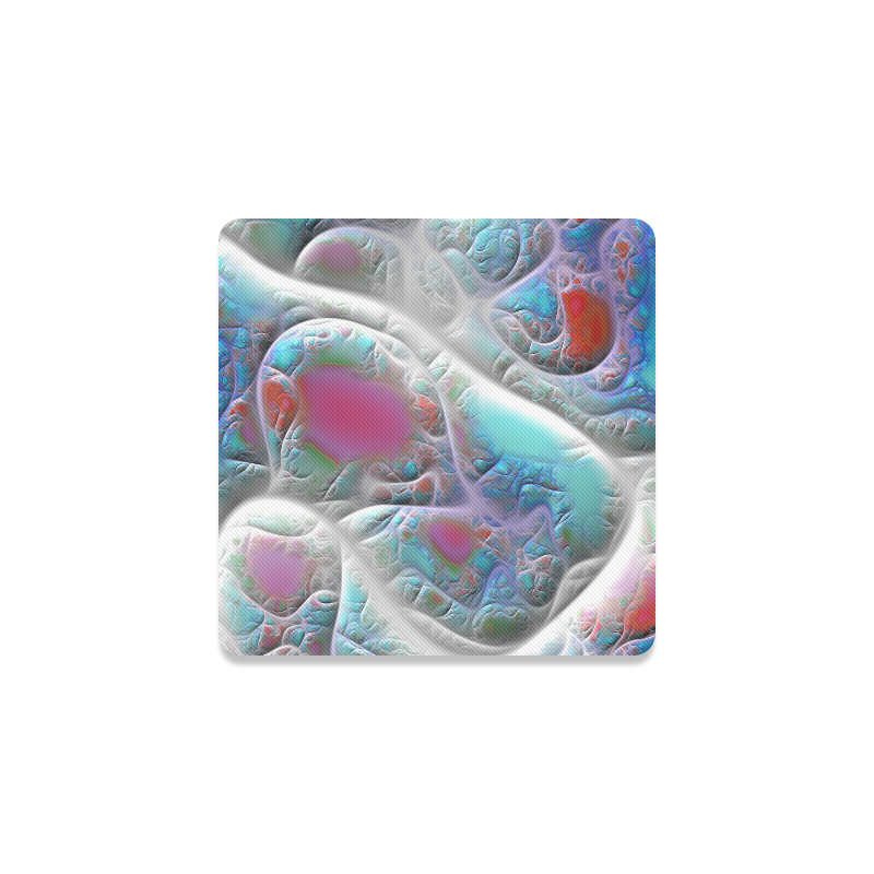 Blue & White Quilt, Abstract Delight Square Coaster