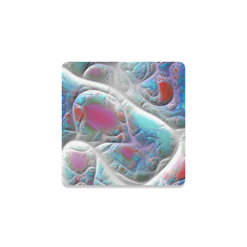Blue & White Quilt, Abstract Delight Square Coaster