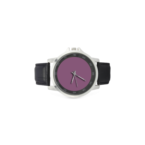 Plum Pretty Unisex Stainless Steel Leather Strap Watch(Model 202)