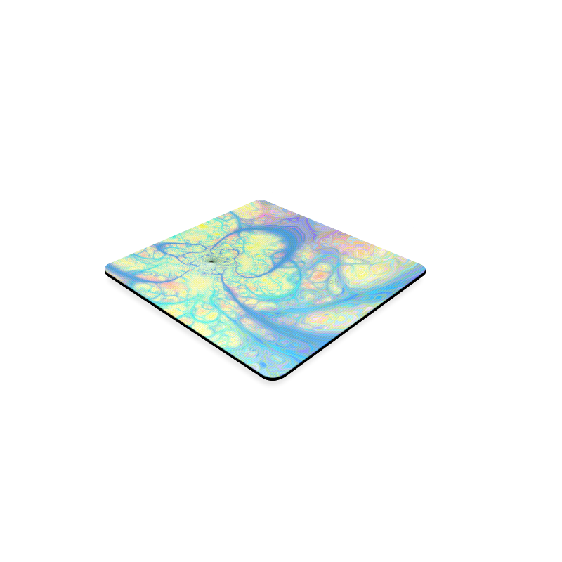 Blue Angel, Abstract Cosmic Azure Lemon Square Coaster