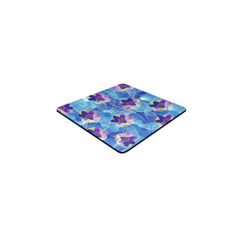 Purple Flowers Square Coaster