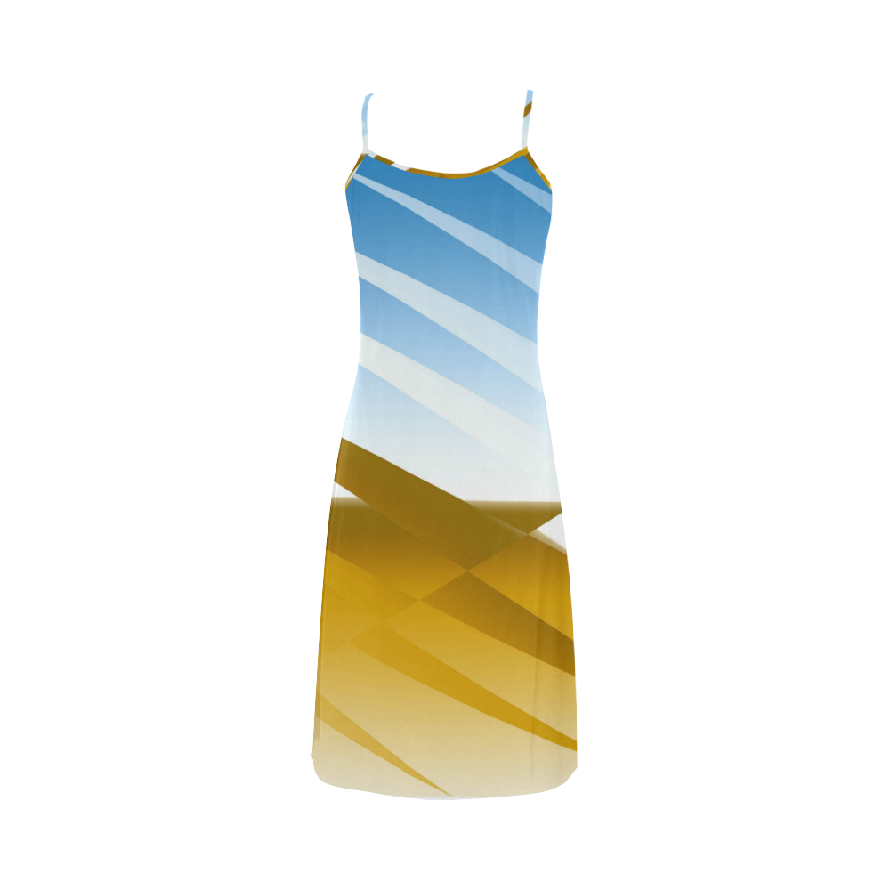 Bue gold white Alcestis Slip Dress (Model D05)