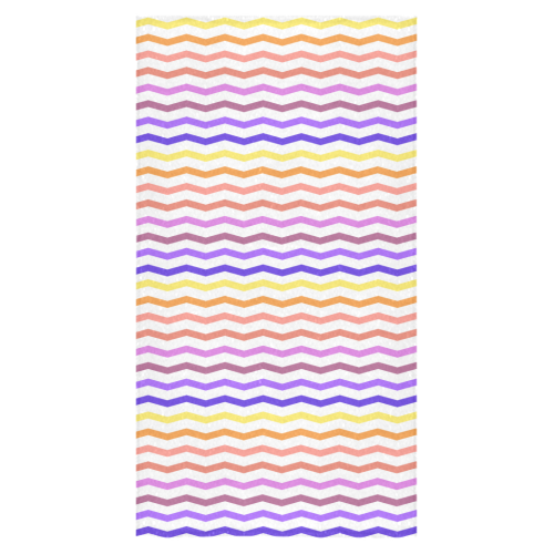 Colorfull Zig Zag Pattern Chevron White Bath Towel 30"x56"