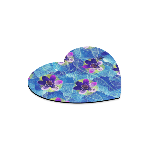 Purple Flowers Heart-shaped Mousepad