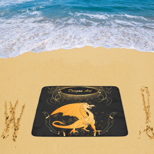 Funny cartoon dragon Beach Mat 78"x 60"