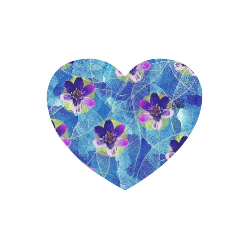 Purple Flowers Heart-shaped Mousepad