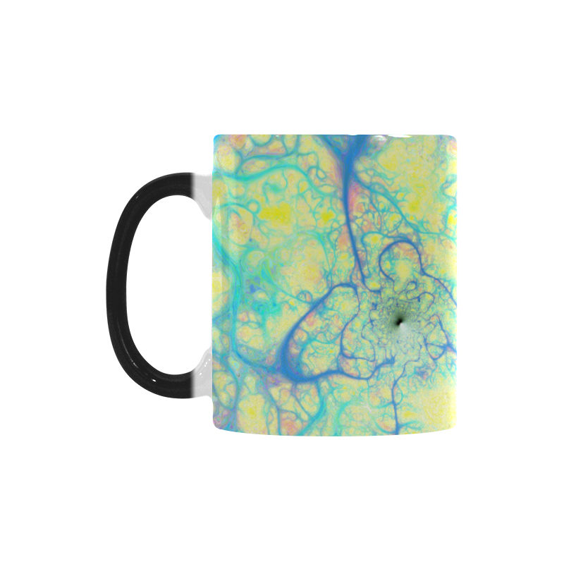 Blue Angel, Abstract Cosmic Azure Lemon Custom Morphing Mug