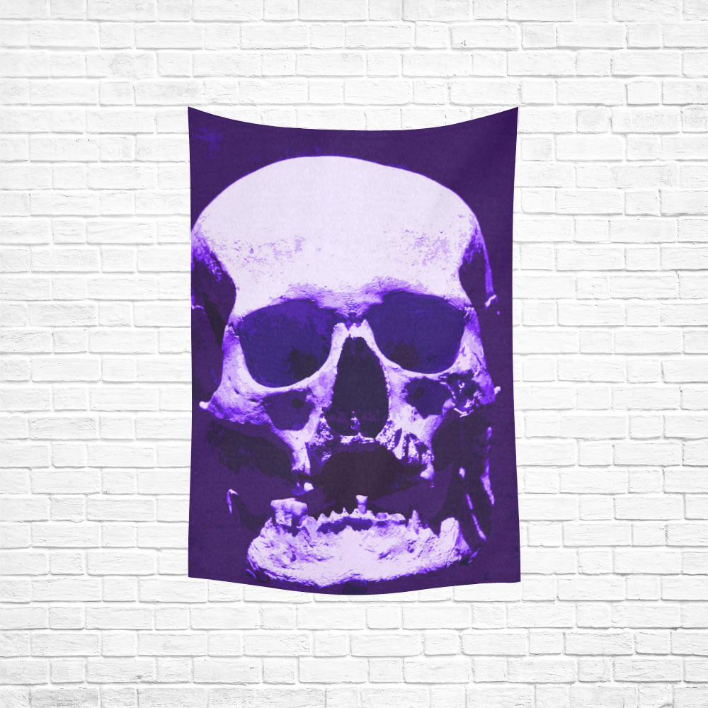 Skull 018 Q Cotton Linen Wall Tapestry 40"x 60"