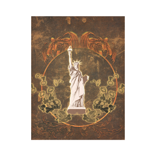 Statue of liberty with flowers Cotton Linen Wall Tapestry 60"x 80"