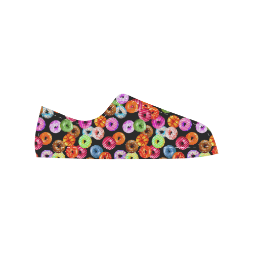 Colorful Yummy DONUTS pattern Women's Classic Canvas Shoes (Model 018)