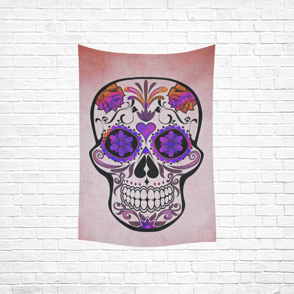 Skull20151212 Cotton Linen Wall Tapestry 40"x 60"
