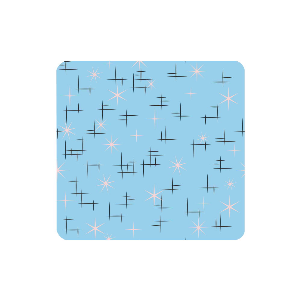 Pink Stars and Abstract Lines on Baby Blue Retro Women's Clutch Wallet (Model 1637)