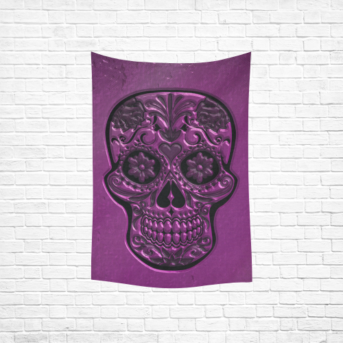 Skull20151209 Cotton Linen Wall Tapestry 40"x 60"