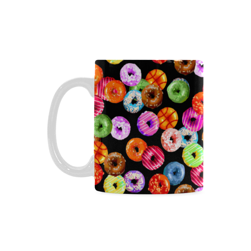 Colorful Yummy DONUTS pattern White Mug(11OZ)