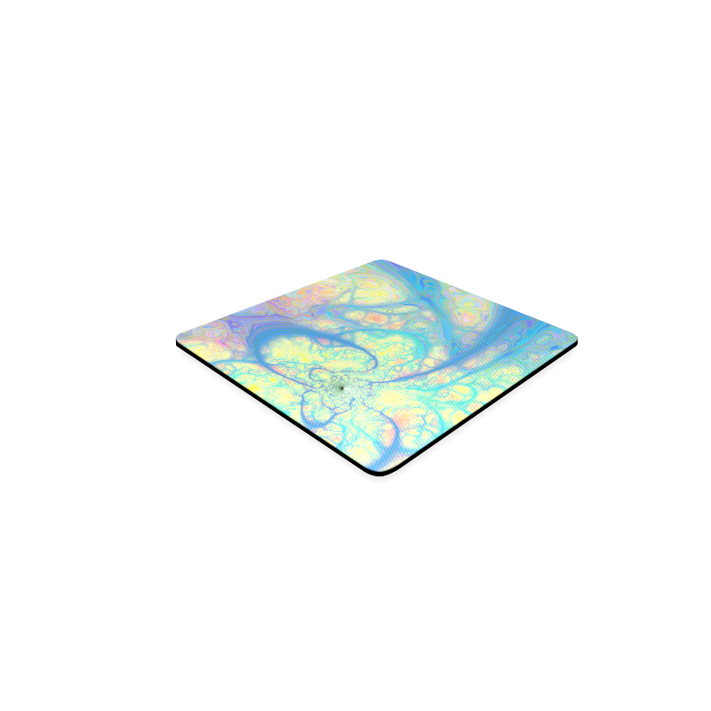 Blue Angel, Abstract Cosmic Azure Lemon Square Coaster