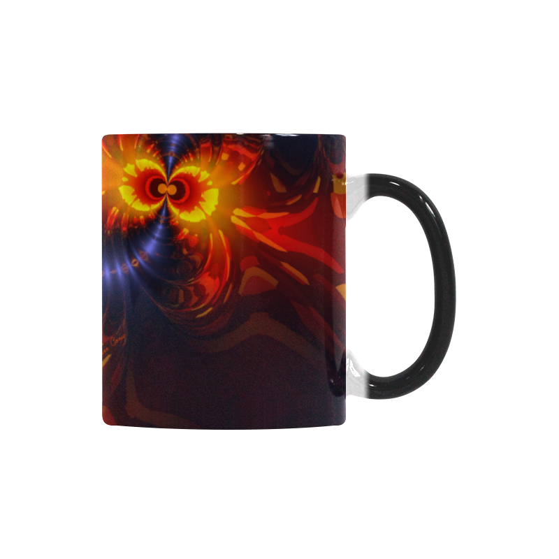 Butterfly Eyes, Abstract Violet Gold Wings Custom Morphing Mug