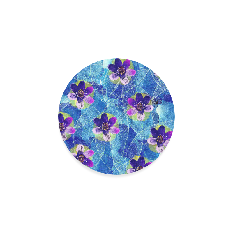 Purple Flowers Round Coaster