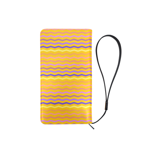 Colorfull Zig Zag Pattern Chevron Gold Men's Clutch Purse （Model 1638）