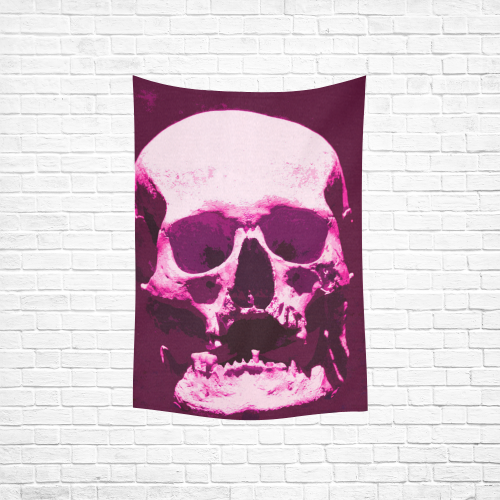 Skull 016 Q Cotton Linen Wall Tapestry 40"x 60"