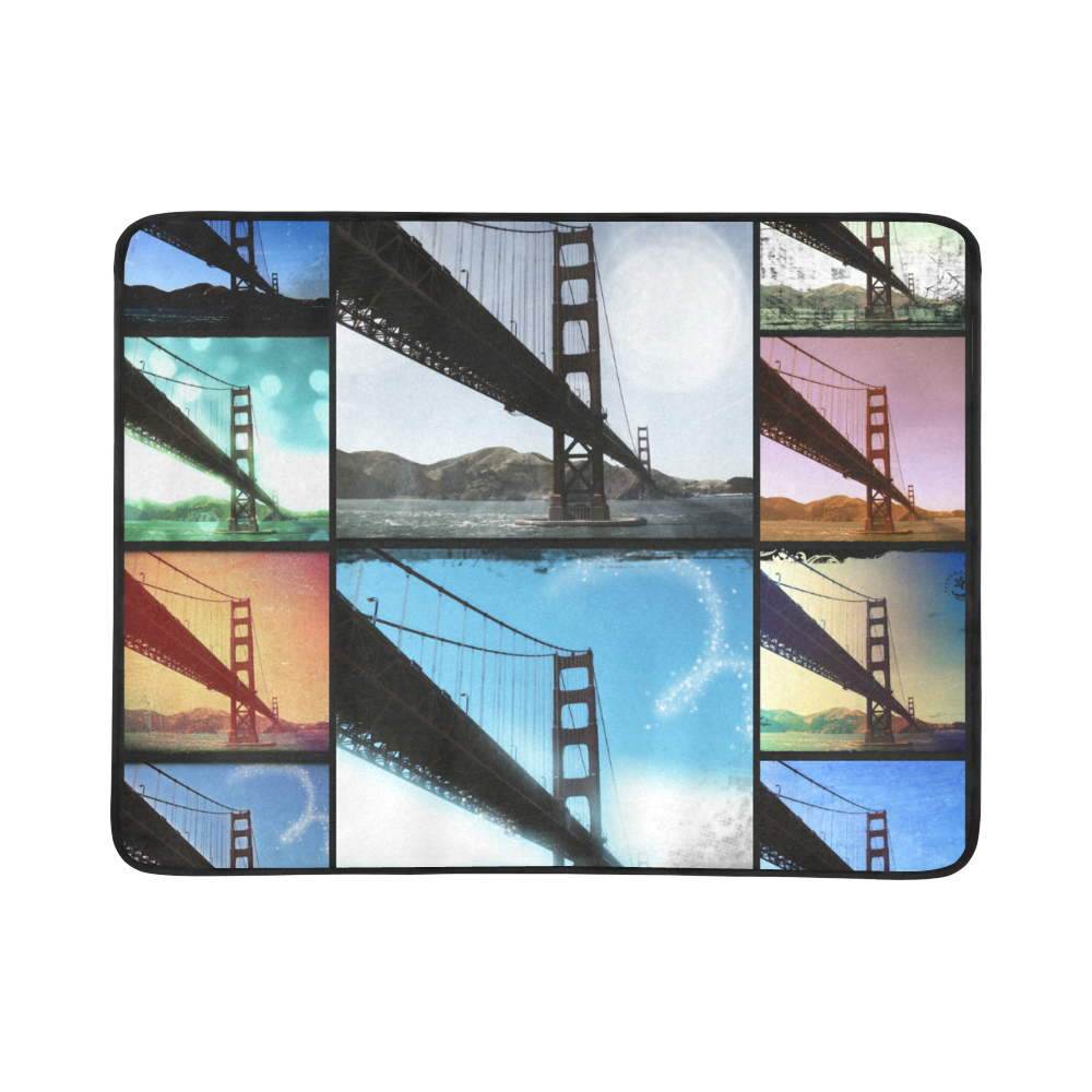 Golden Gate Bridge Collage Beach Mat 78"x 60"