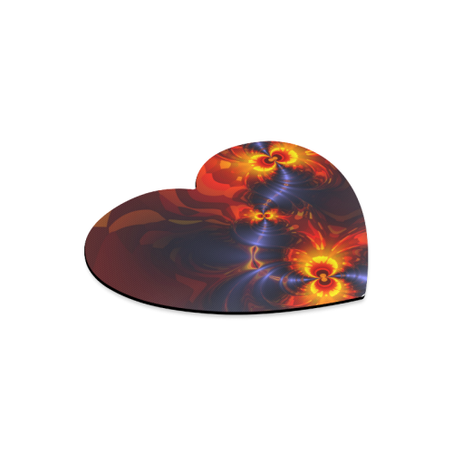 Butterfly Eyes, Abstract Violet Gold Wings Heart-shaped Mousepad