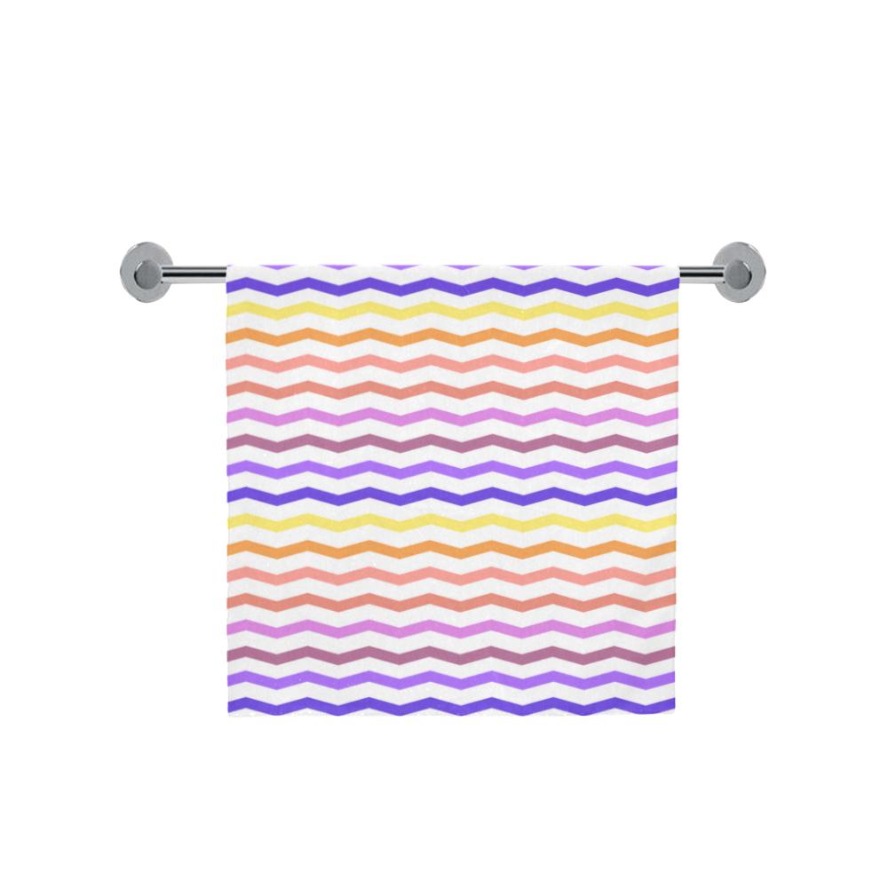 Colorfull Zig Zag Pattern Chevron White Bath Towel 30"x56"