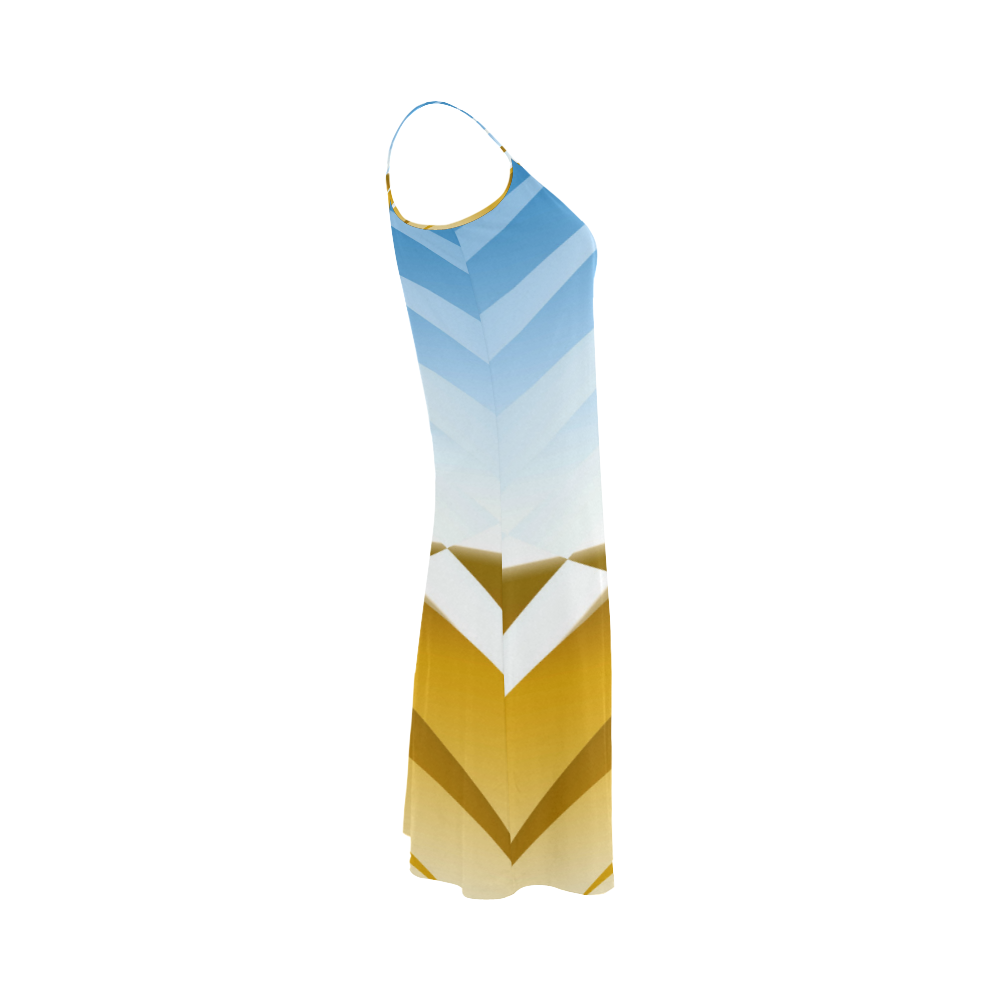 Bue gold white Alcestis Slip Dress (Model D05)