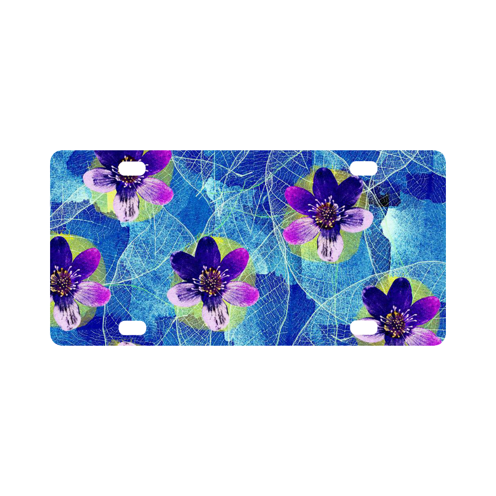 Purple Flowers Classic License Plate