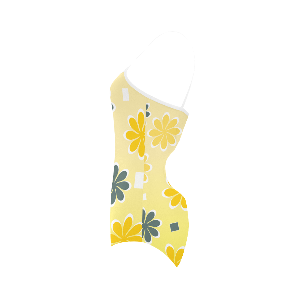 Joyful flowers Strap Swimsuit ( Model S05)