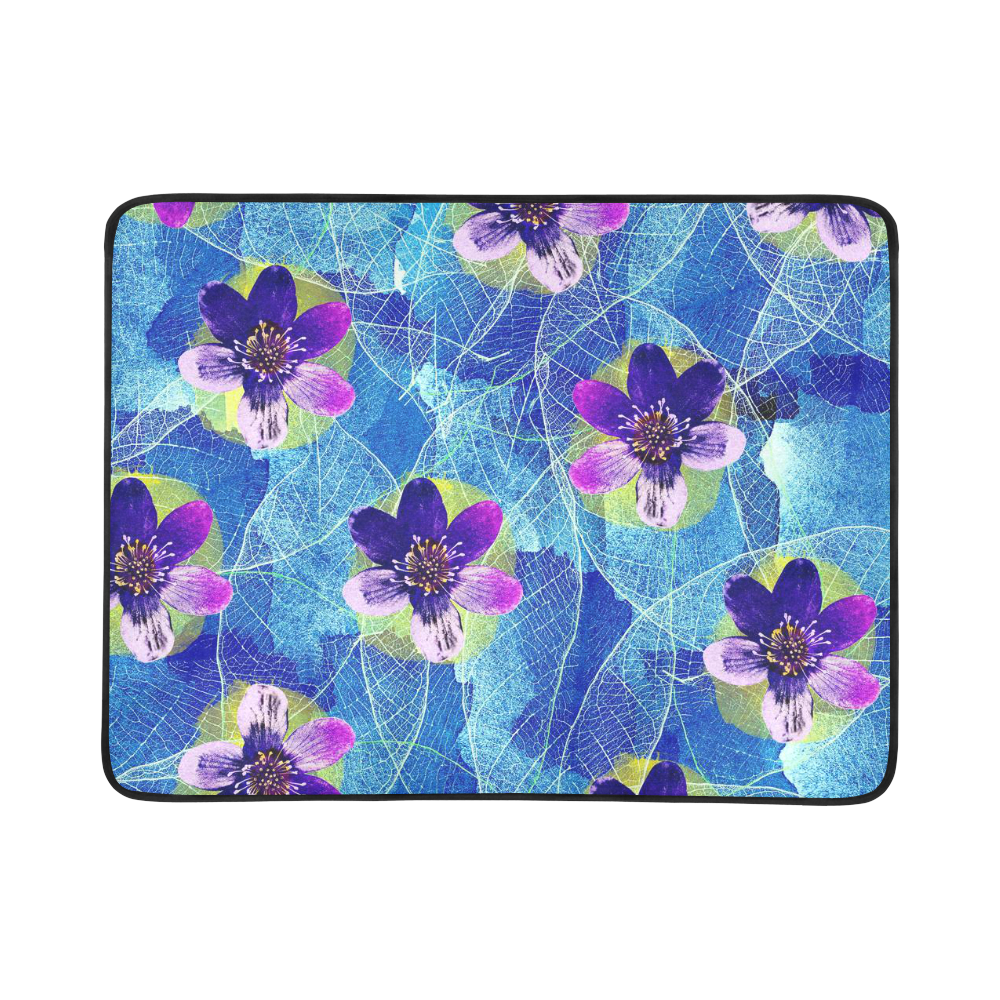 Purple Flowers Beach Mat 78"x 60"